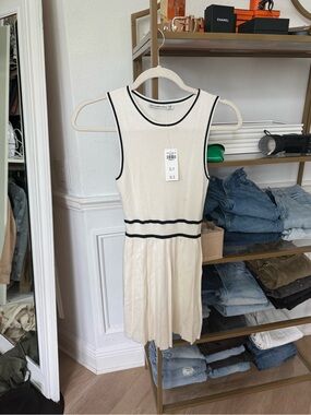 Abercrombie & Fitch Cream Tank Dress with Black Trim XXSP